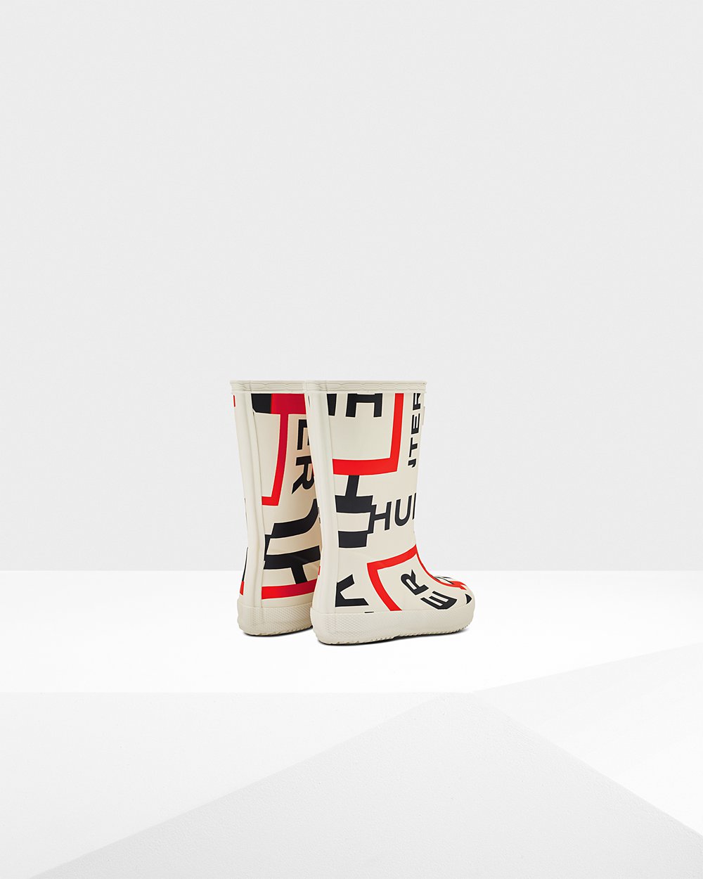 Kids Rain Boots - Hunter Original First Classic Exploded Logo (09LORTCVM) - White